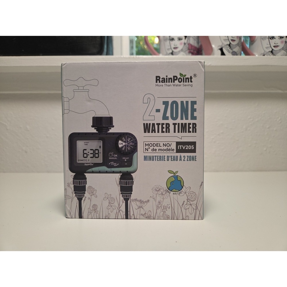NEW RAINPOINT Programmable 2-Zone Water Timer Model:‎ ITV205